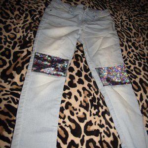 005  Members Mark Knit Denim Jeans Sequins